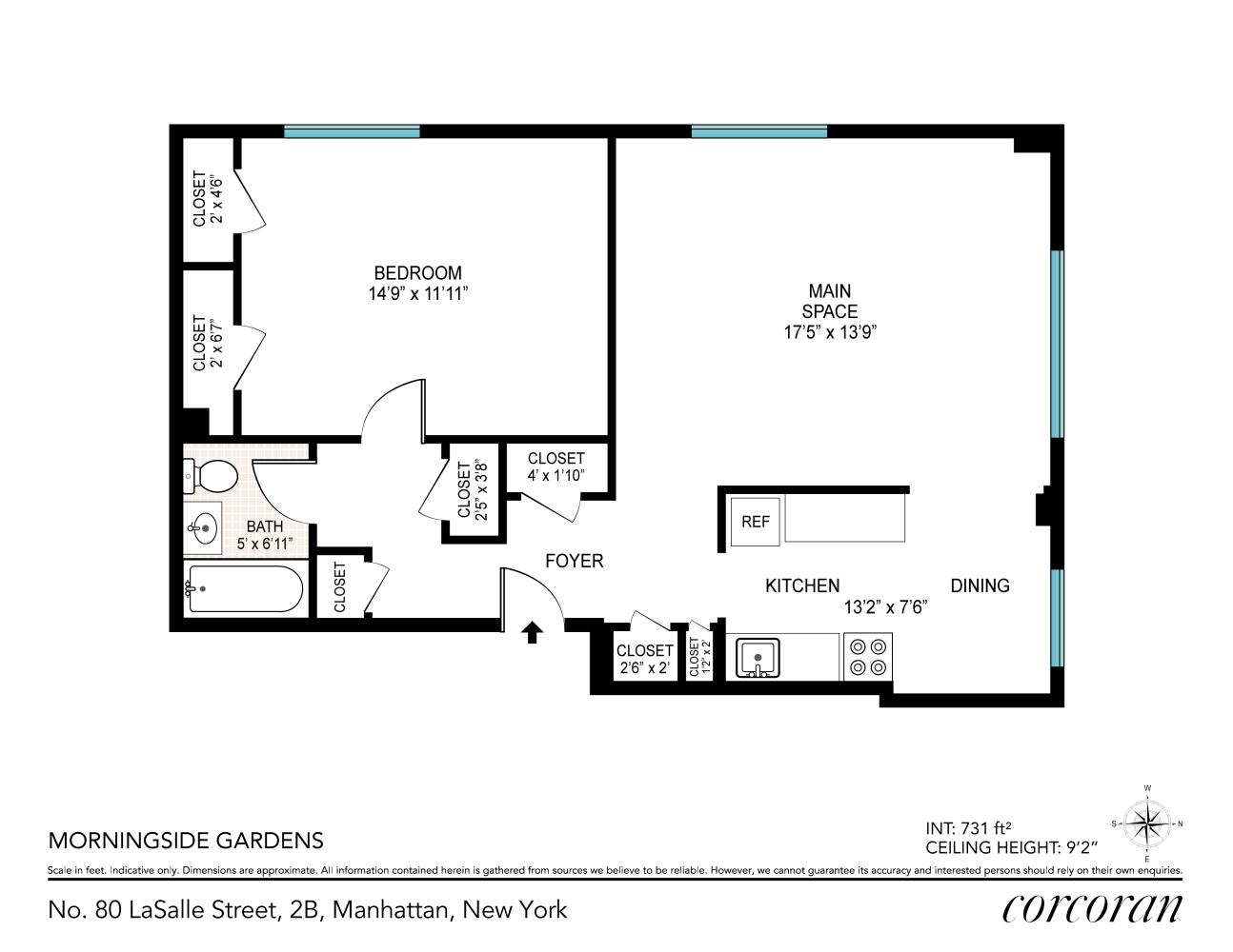 Floorplan for 80 Lasalle Street, 2B