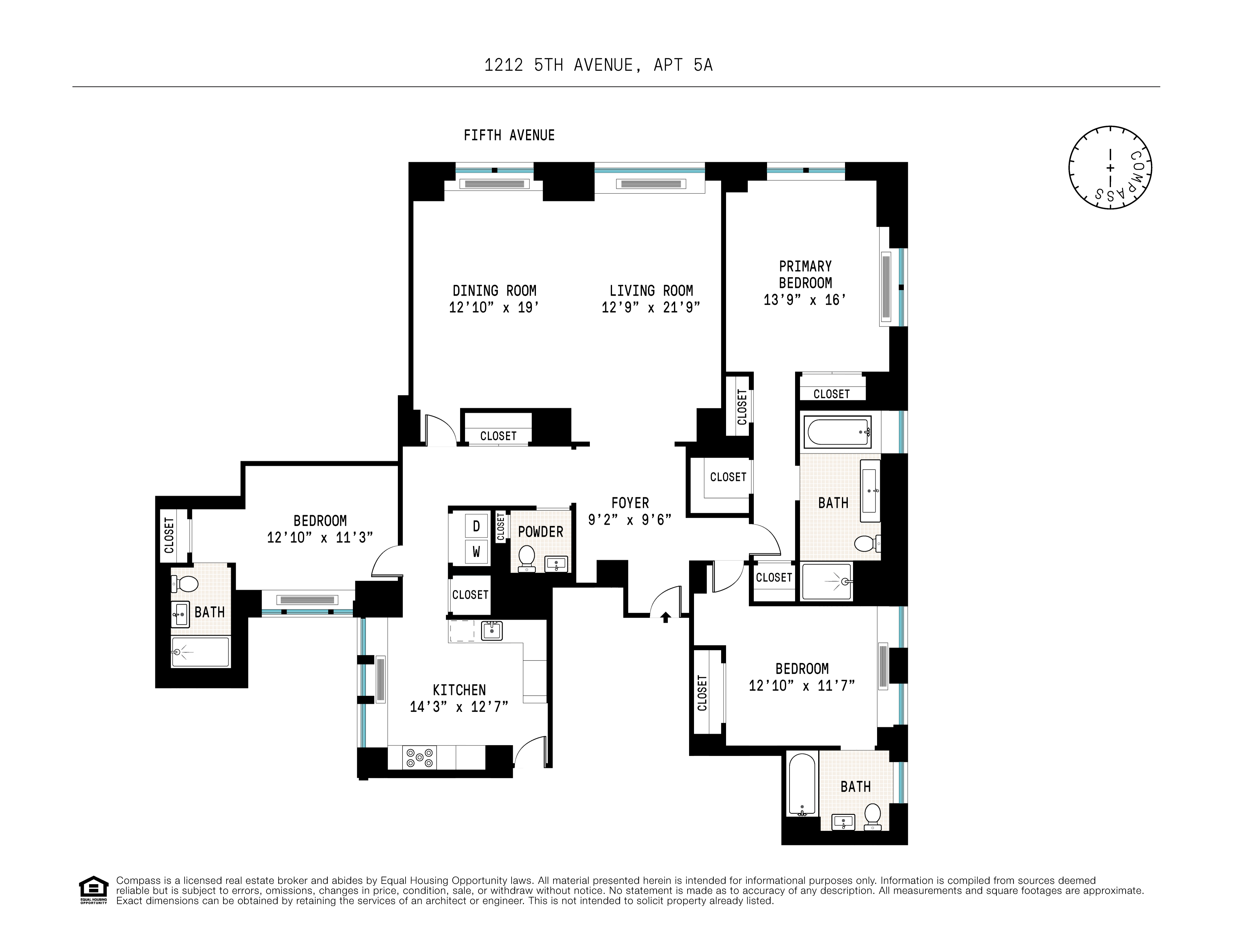 Floorplan for 1212 5th Avenue, 5A