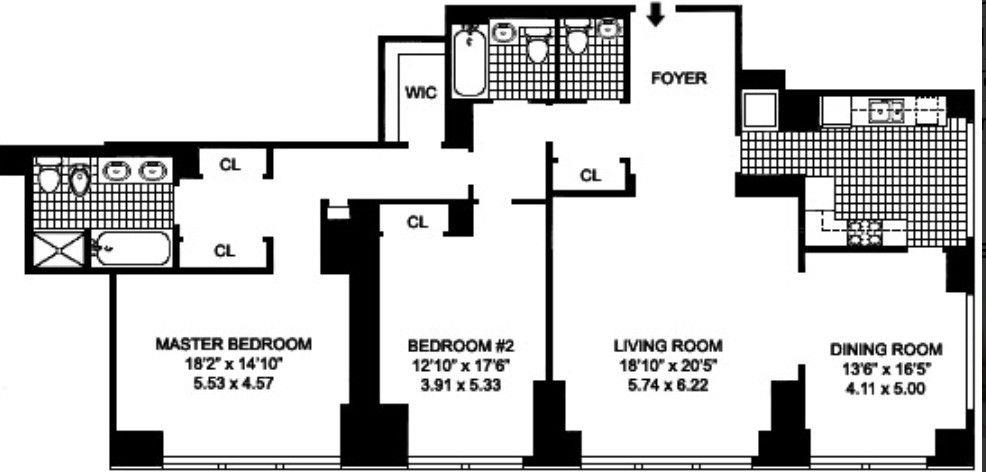 Floorplan for 845 United Nations Plaza, 58-A