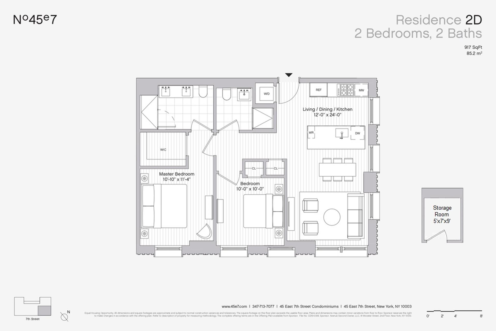 Floorplan for 45 East 7th Street, 2D