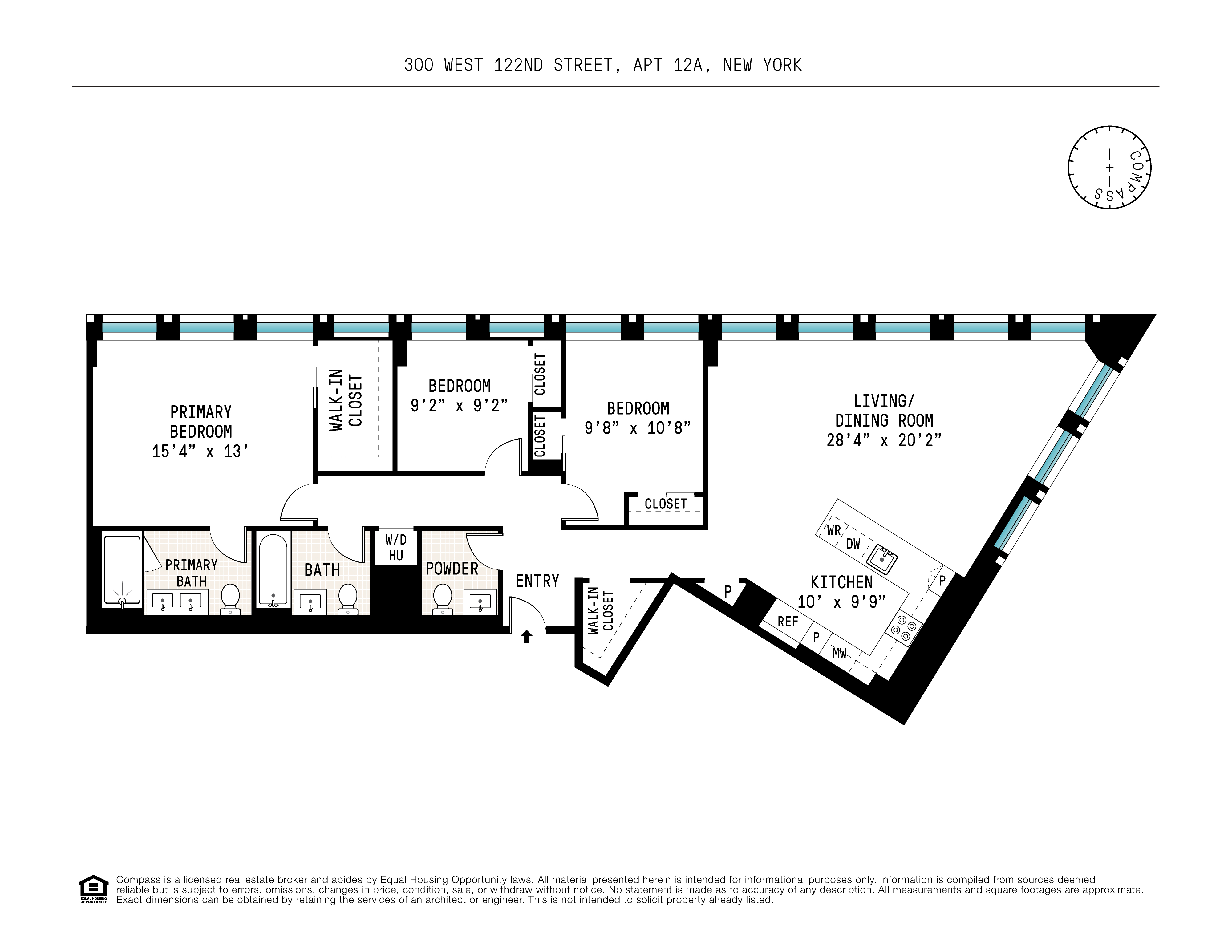 Floorplan for 300 West 122nd Street, 12A