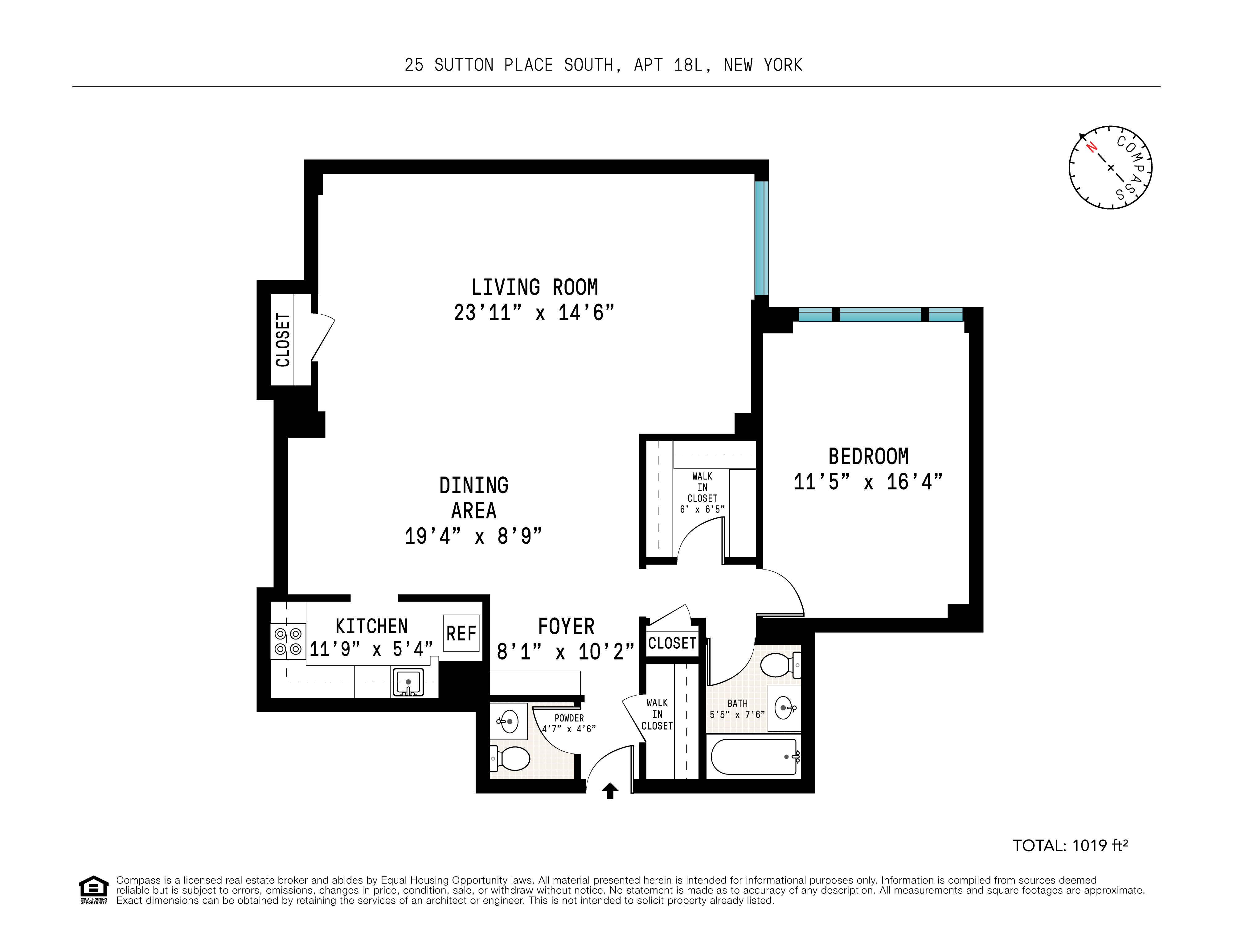 Floorplan for 25 Sutton Place, 18L