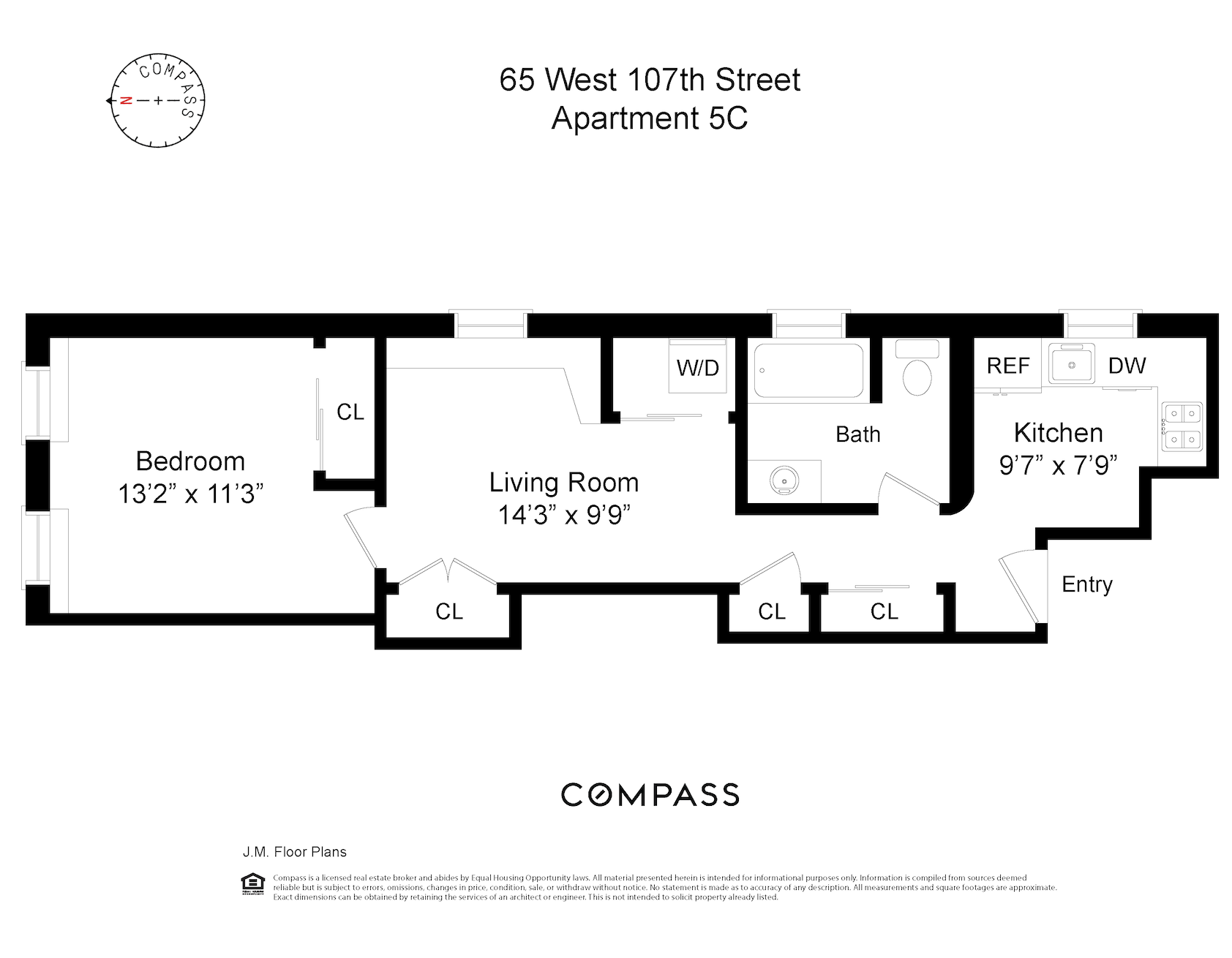 Floorplan for 65 West 107th Street, 5C