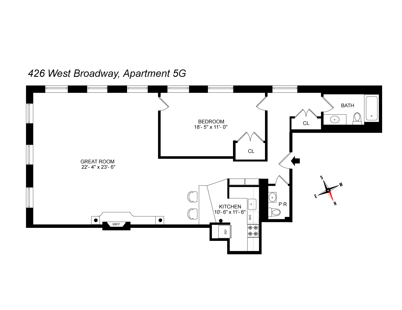 Floorplan for 426 West Broadway, 5G