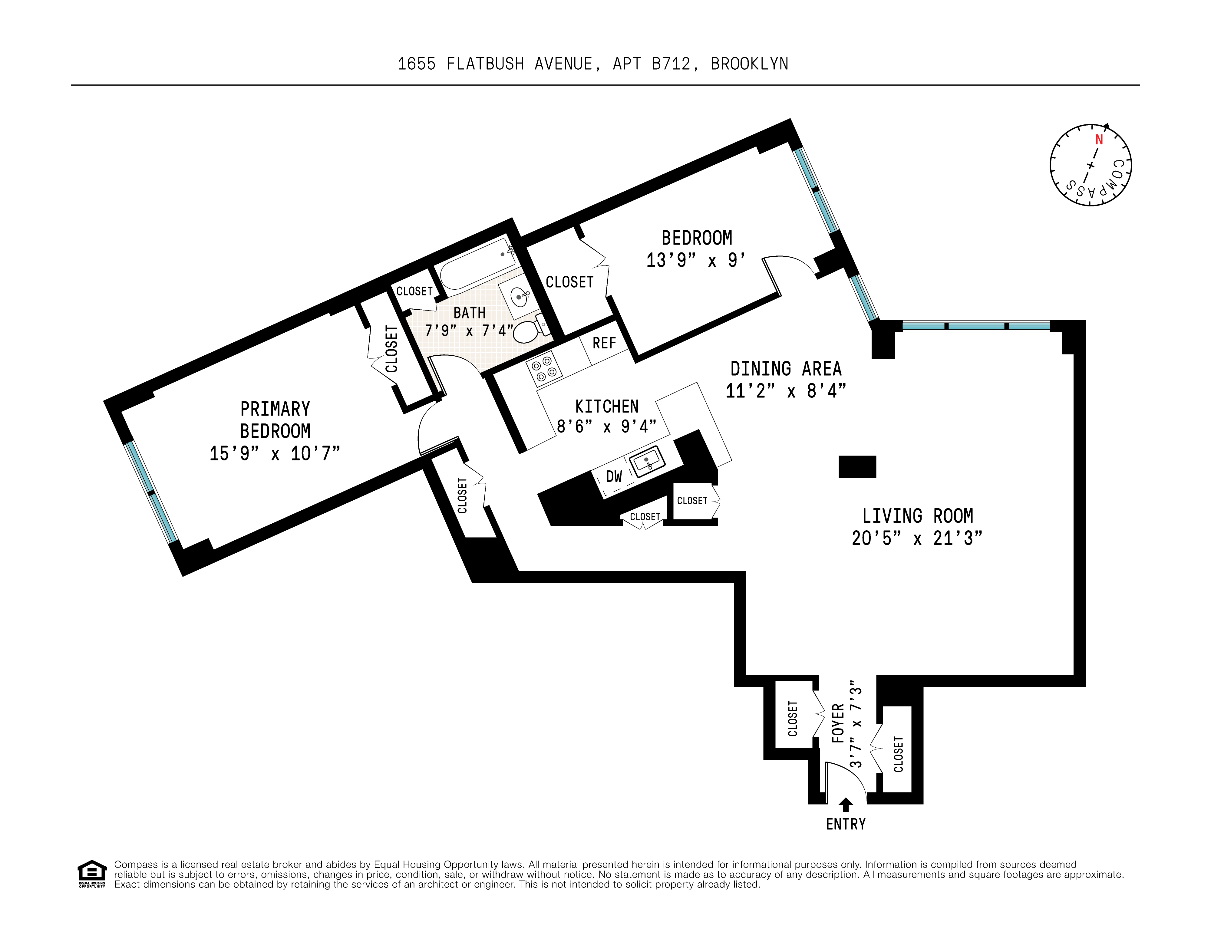 Floorplan for 1655 Flatbush Avenue, B712