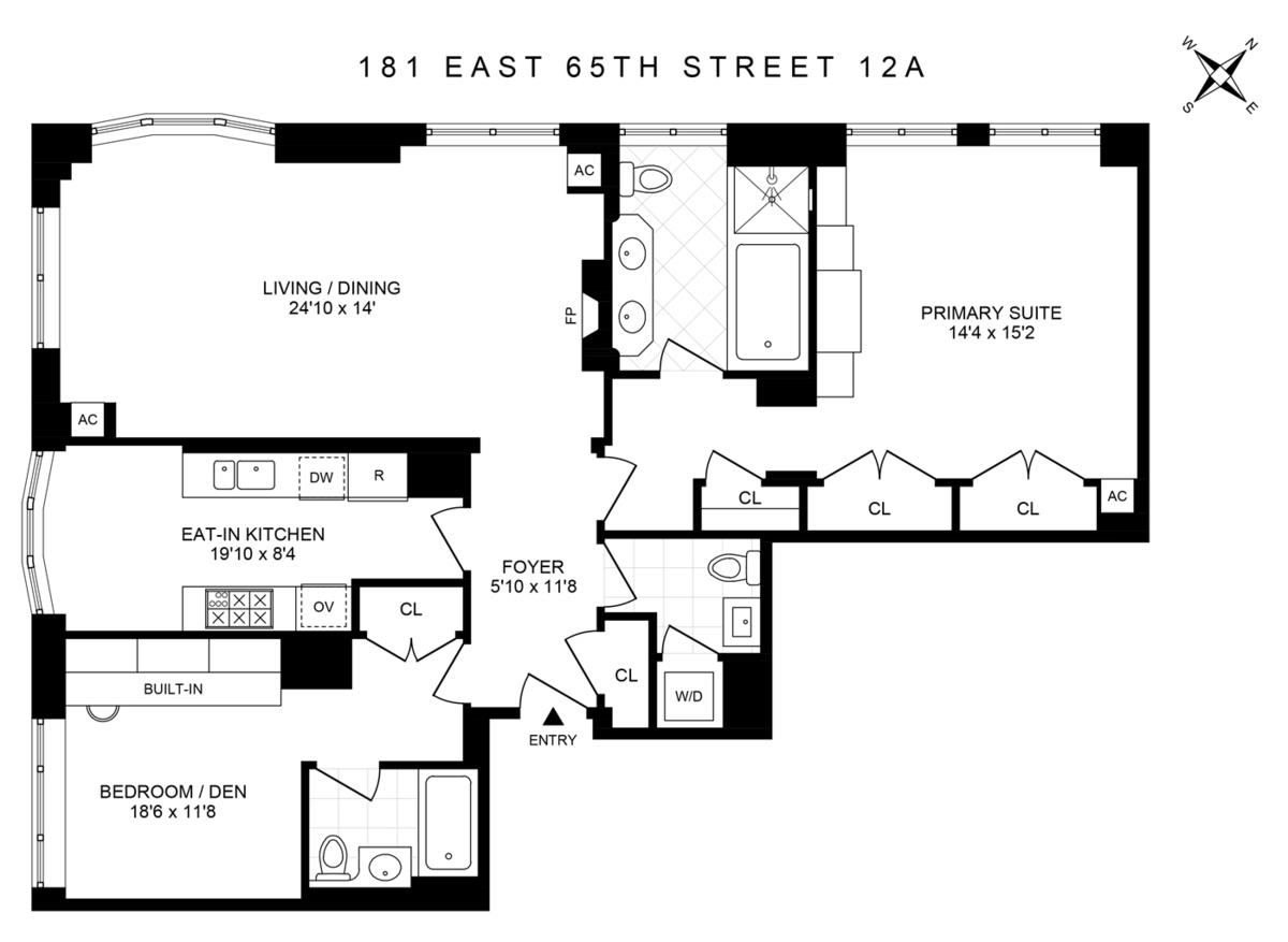 Floorplan for 181 East 65th Street, 12A