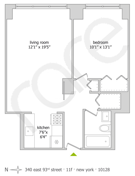 Floorplan for 340 East 93rd Street, 11F