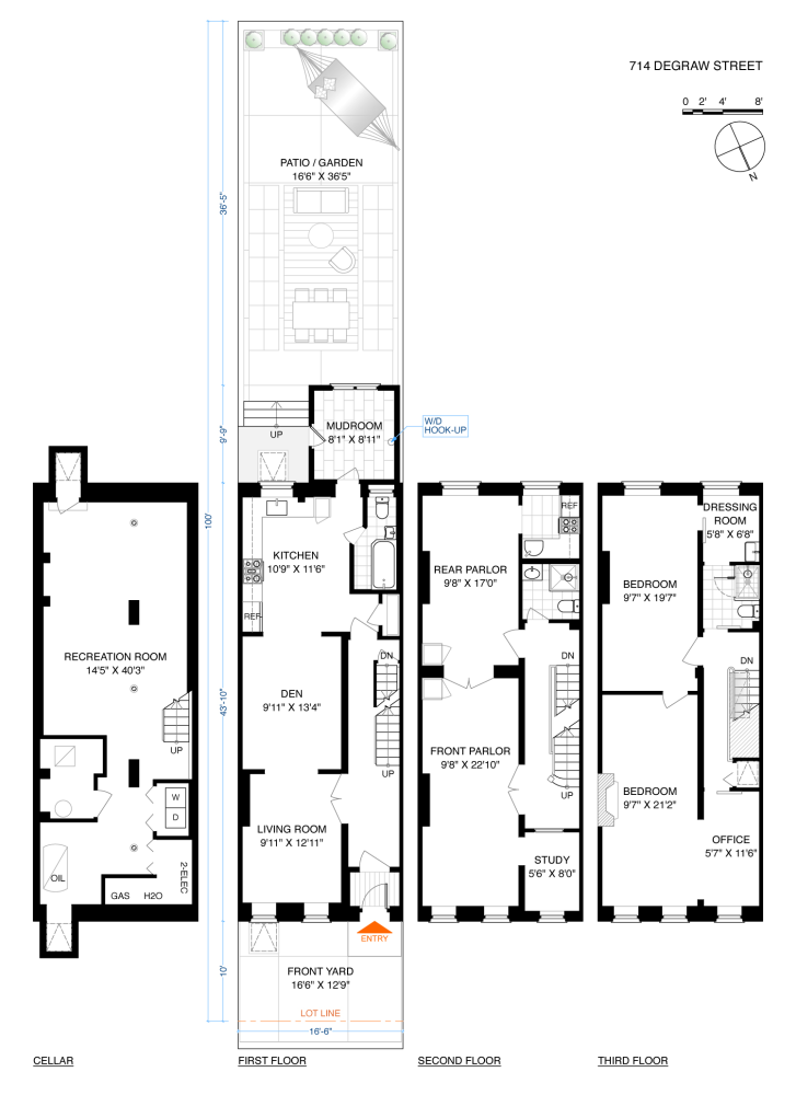 Floorplan for 714 De Graw Street