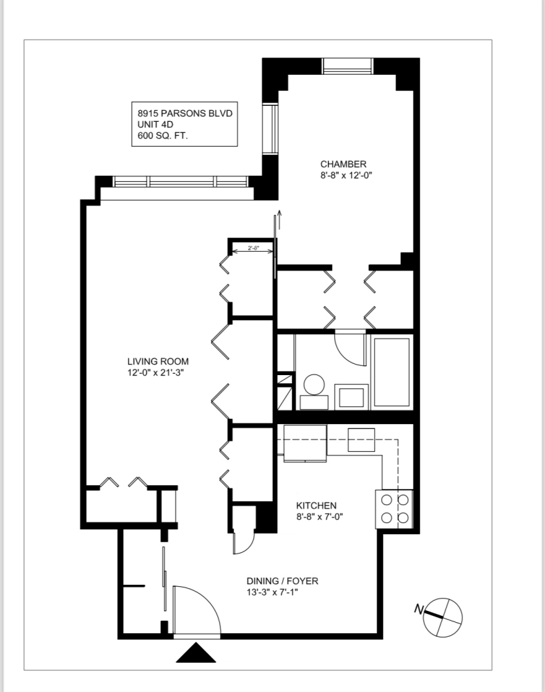 Floorplan for 89-15 Parsons Boulevar
