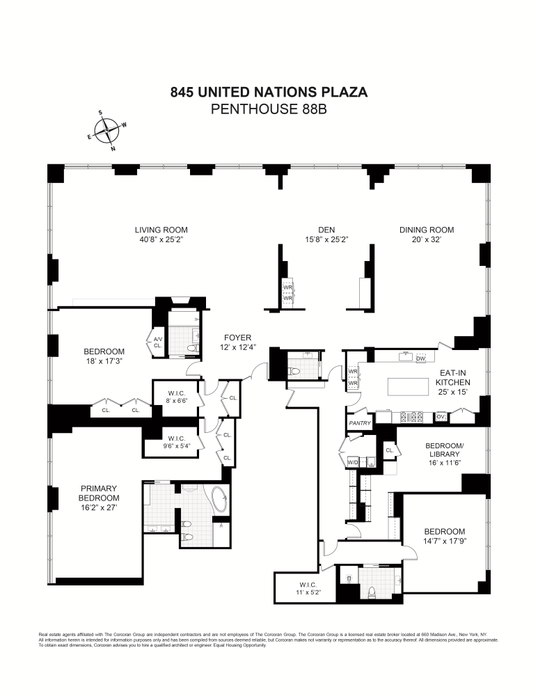 Floorplan for 845 United Nations Plaza, PH88B