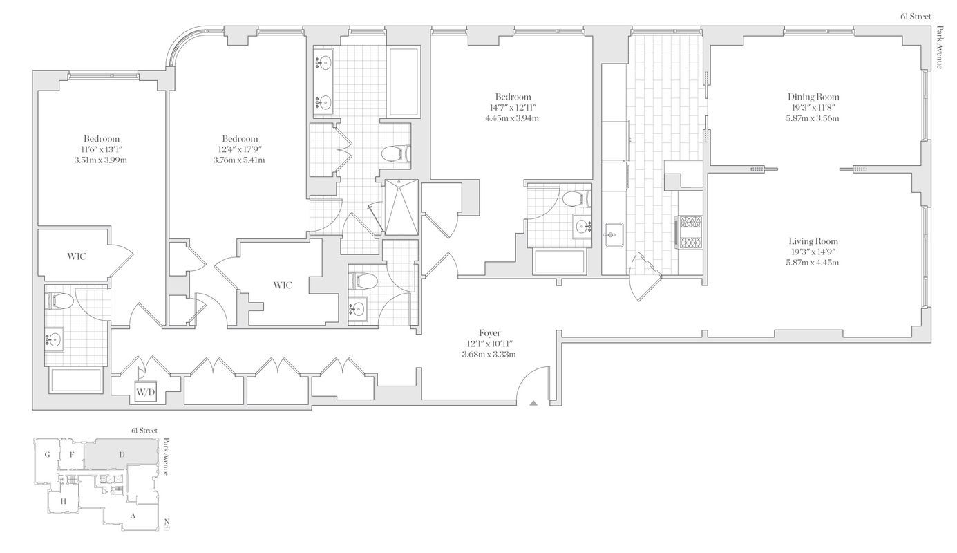 Floorplan for 530 Park Avenue, 14D