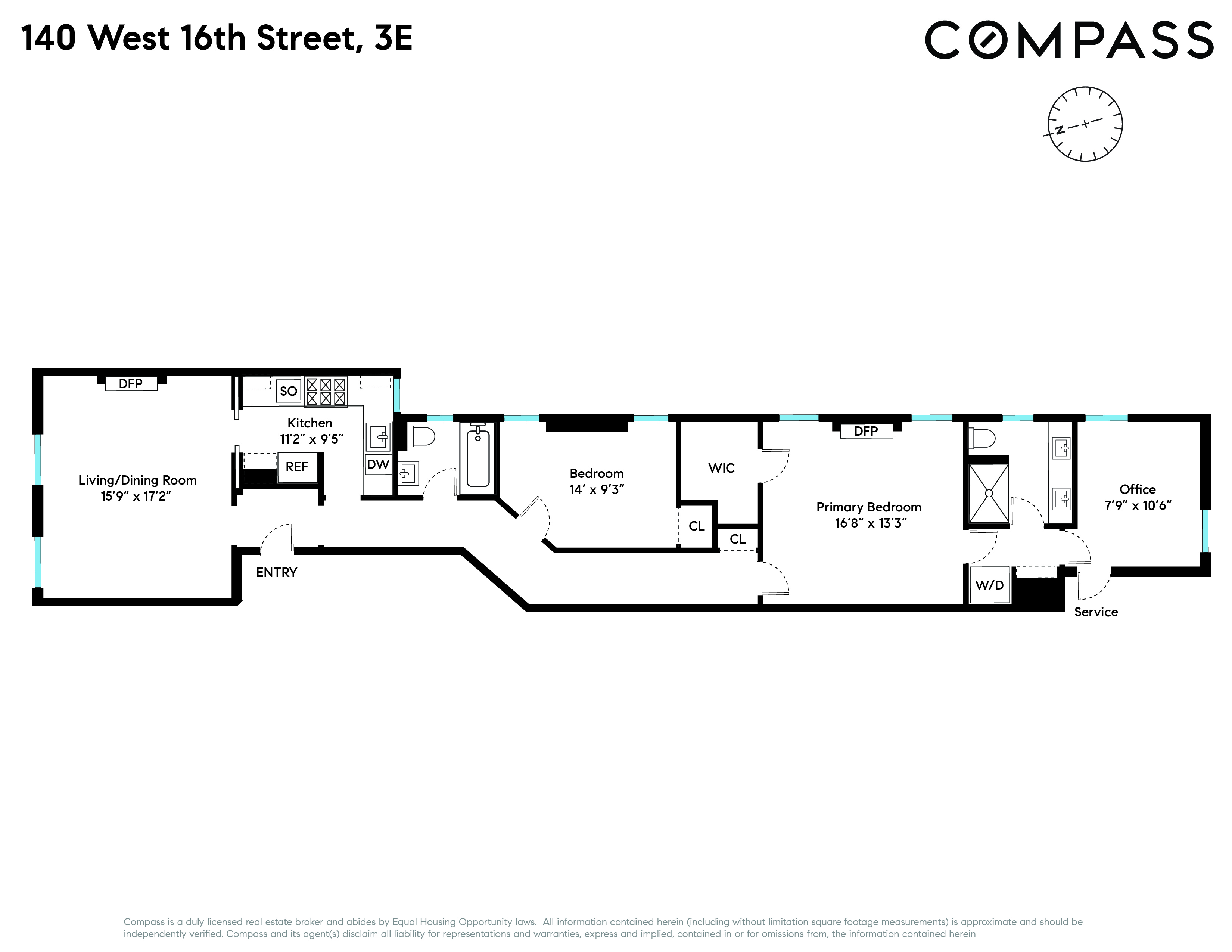 Floorplan for 140 West 16th Street, 3E