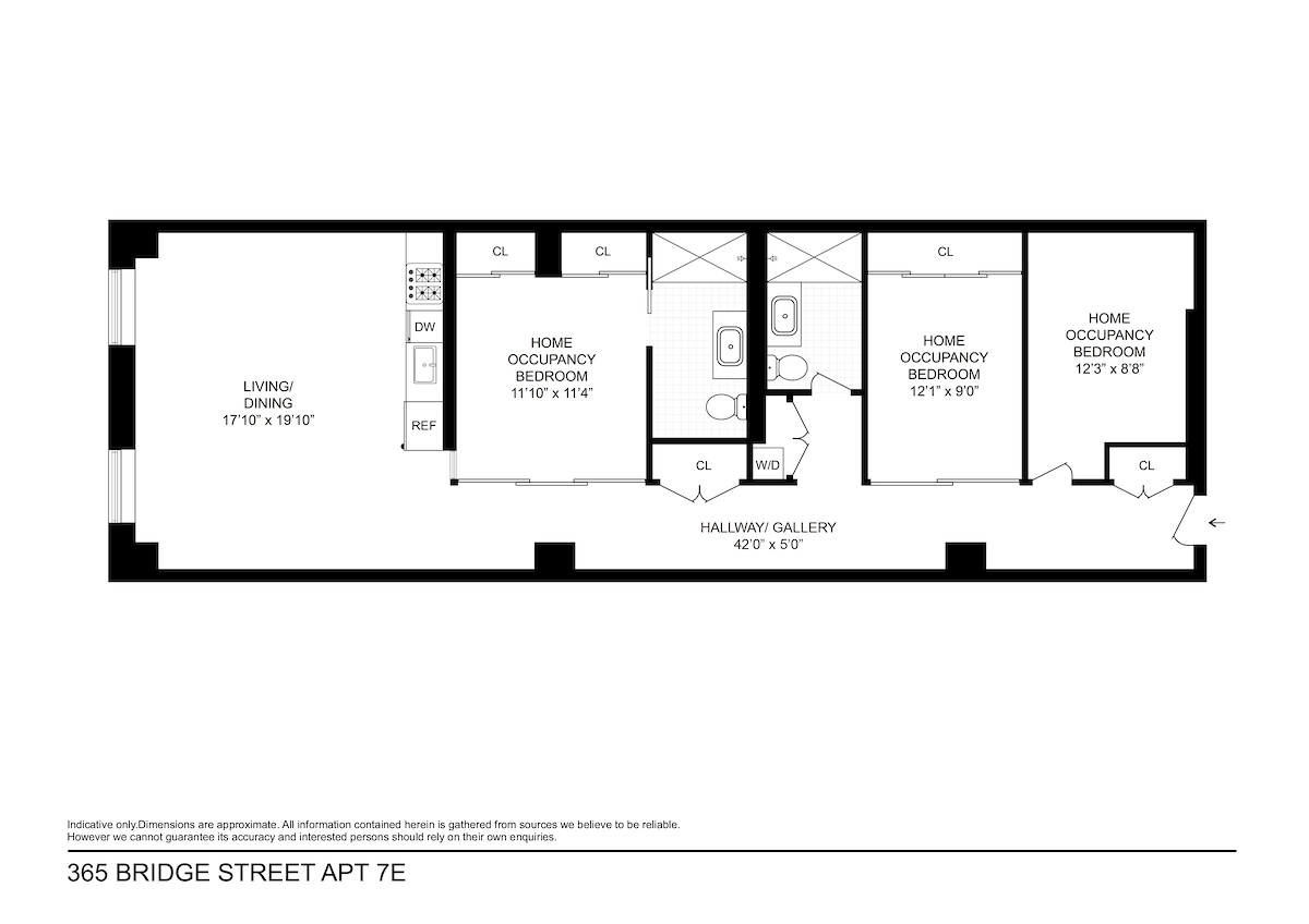 Floorplan for 365 Bridge Street, 7E