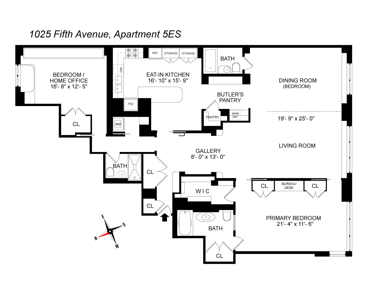 Floorplan for 1025 5th Avenue, 5ES