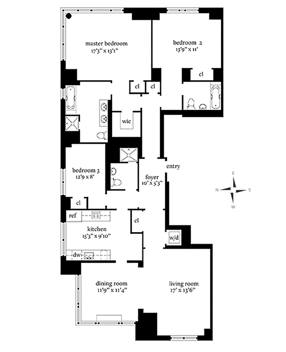 Floorplan for 80 Riverside Boulevard, 23C