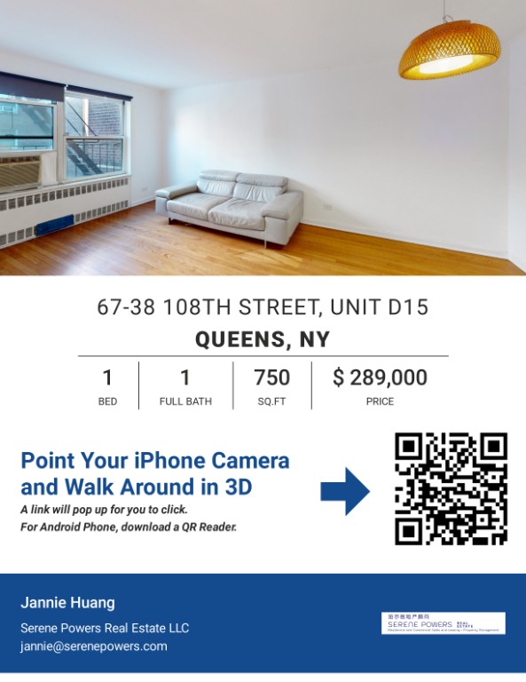 67-38 108th Street, New York, NY 11375, 1 Bedroom Bedrooms, 3 Rooms Rooms,1 BathroomBathrooms,Residential,For Sale,GROVER CLEVELAND,108th,RLMX-94979