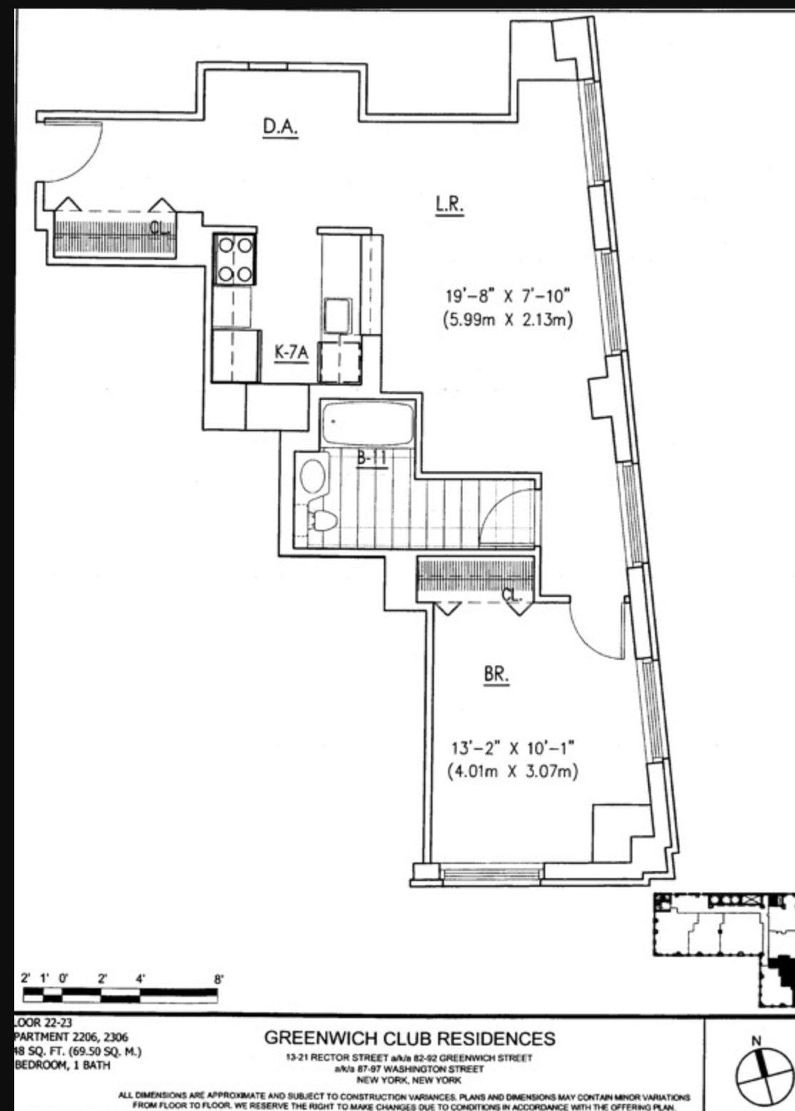 Floorplan for 88 Greenwich Street, 2206