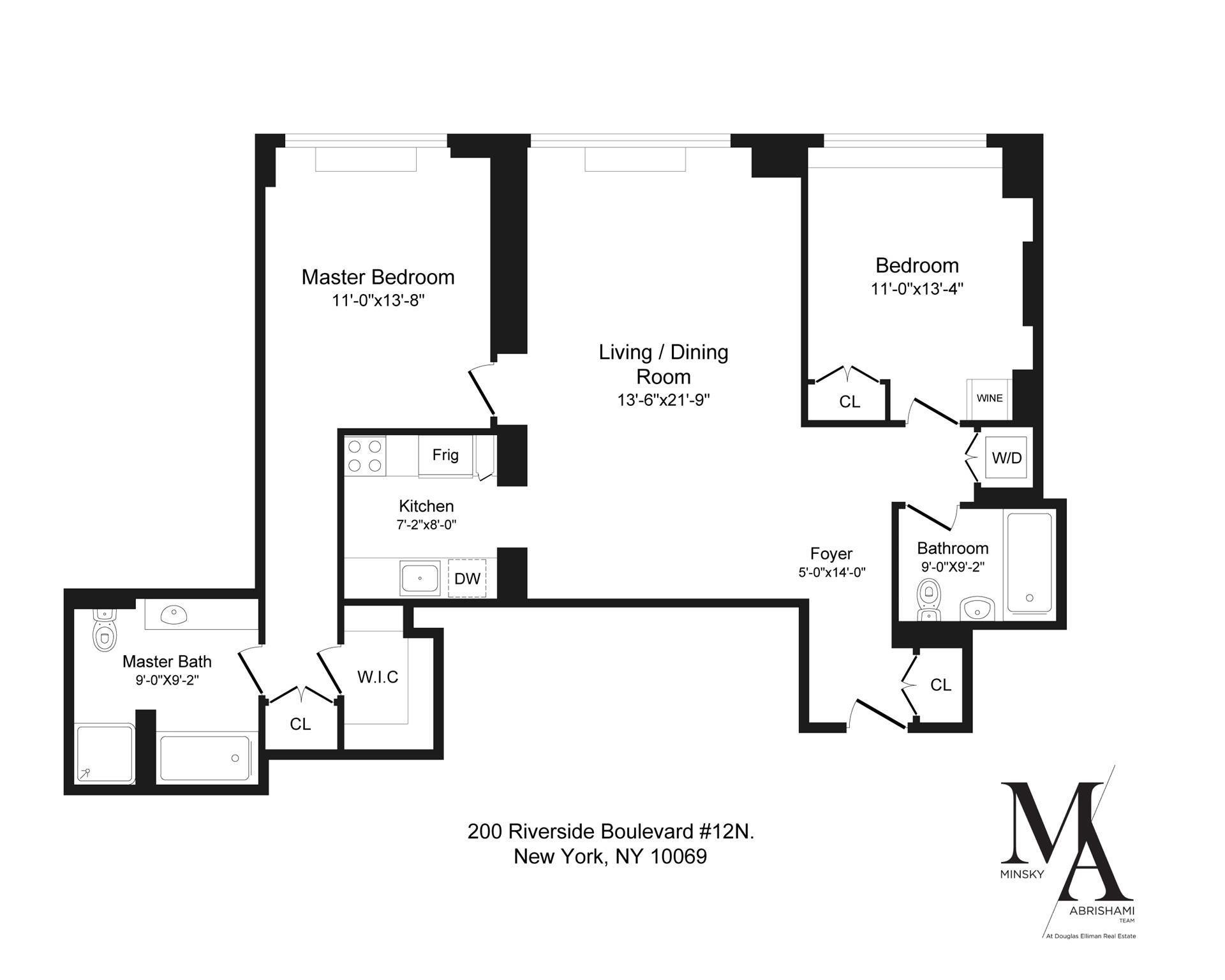 Floorplan for 200 Riverside Boulevard, 12N