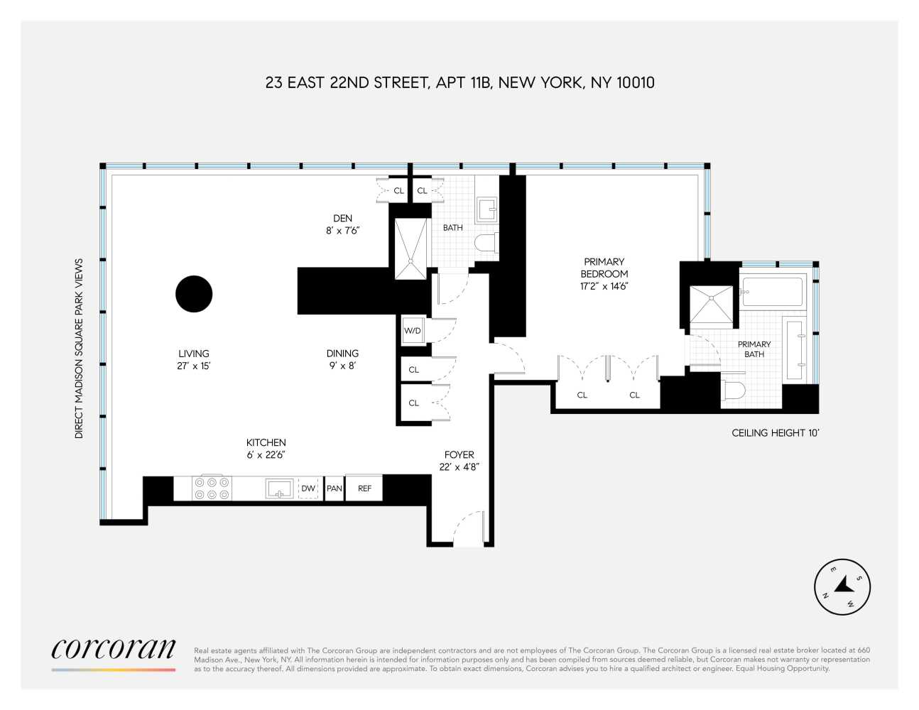 Floorplan for 23 East 22nd Street, 11B