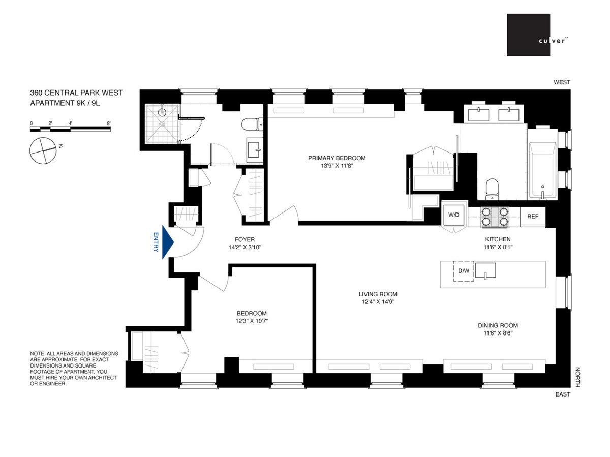 Floorplan for 360 Central Park, 9K