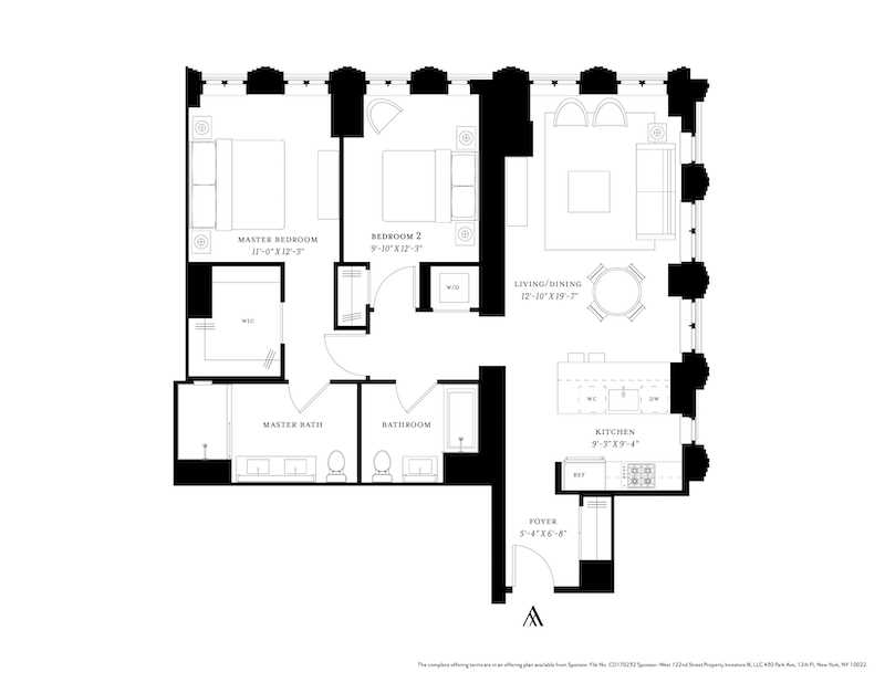 Floorplan for 543 West 122nd Street, 2C