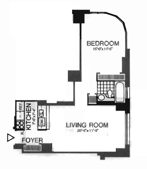 Floorplan for 200 Rector Place, 20L