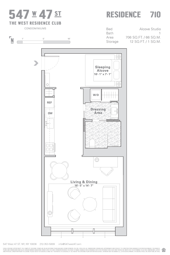 Floorplan for 547 West 47th Street, 710