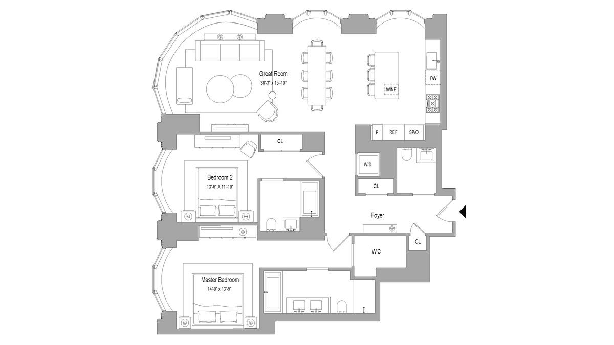 Floorplan for 515 West 18th Street, 721