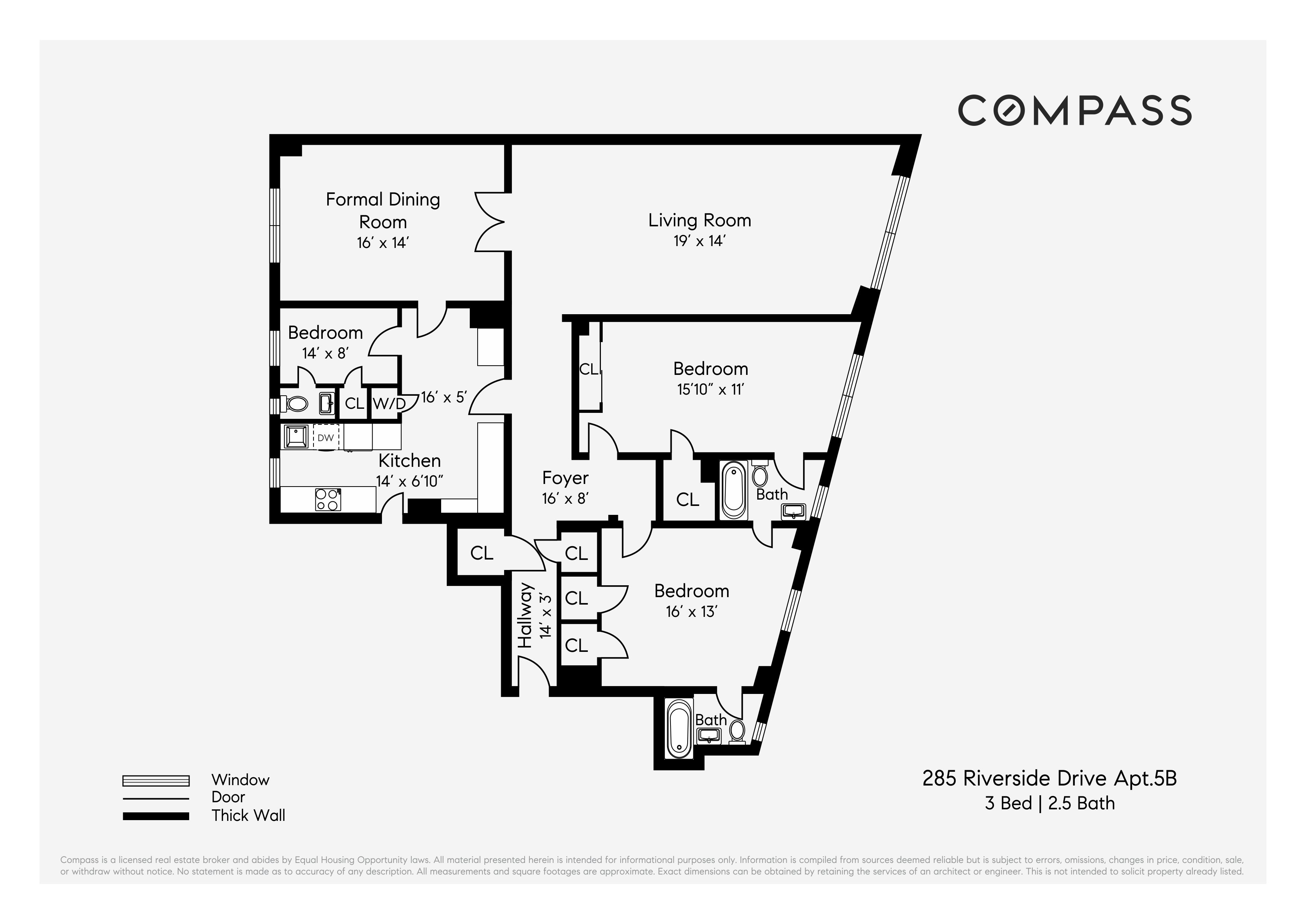 Floorplan for 285 Riverside Drive, 5B