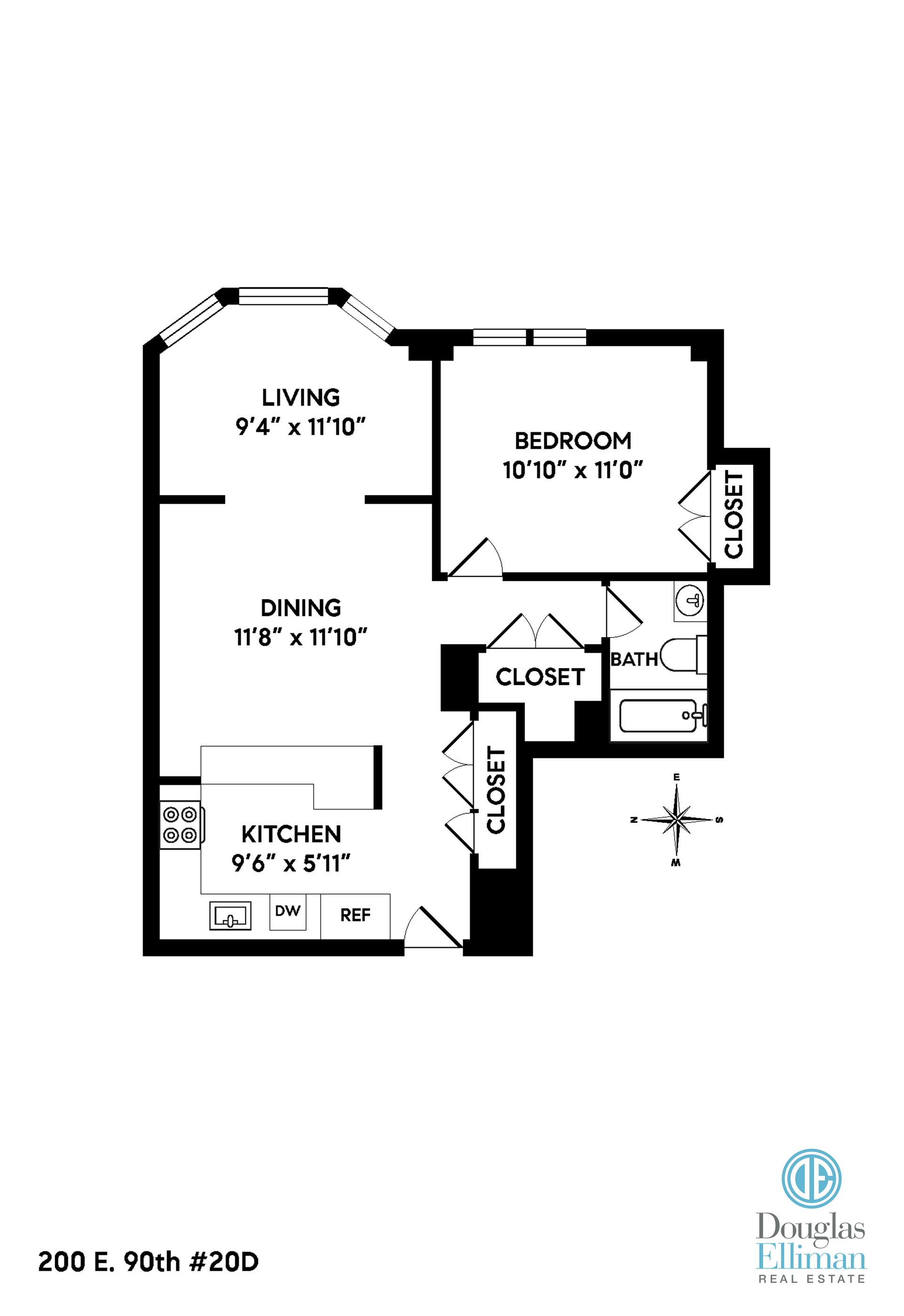 Floorplan for 200 East 90th Street, 20D