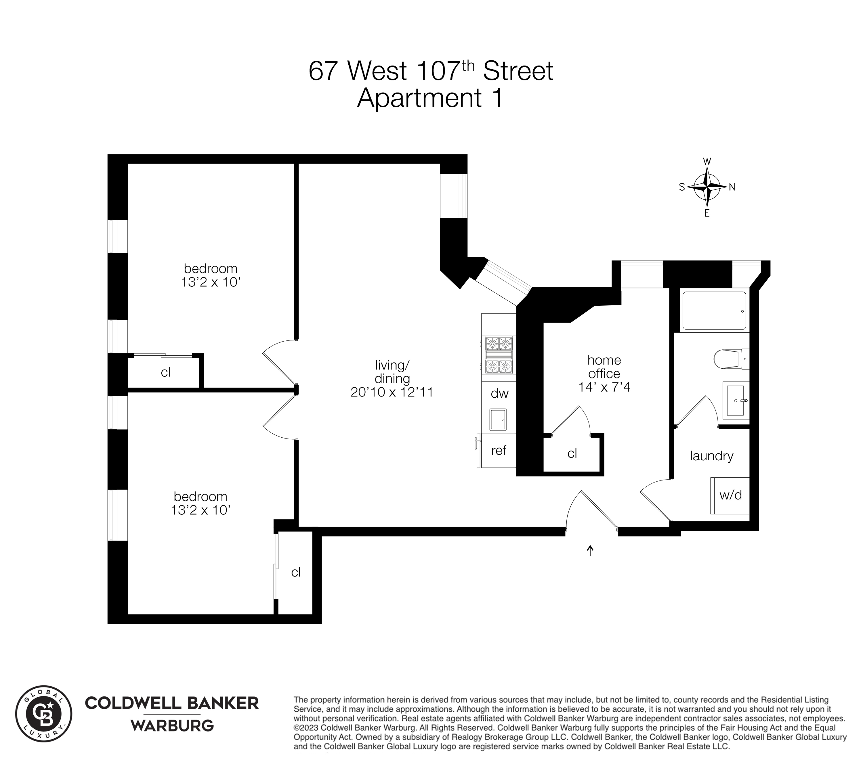 Floorplan for West, 107th Street, 1