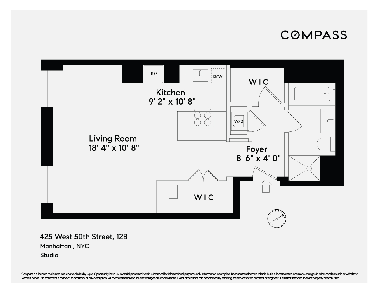 Floorplan for 425 West 50th Street, 12B