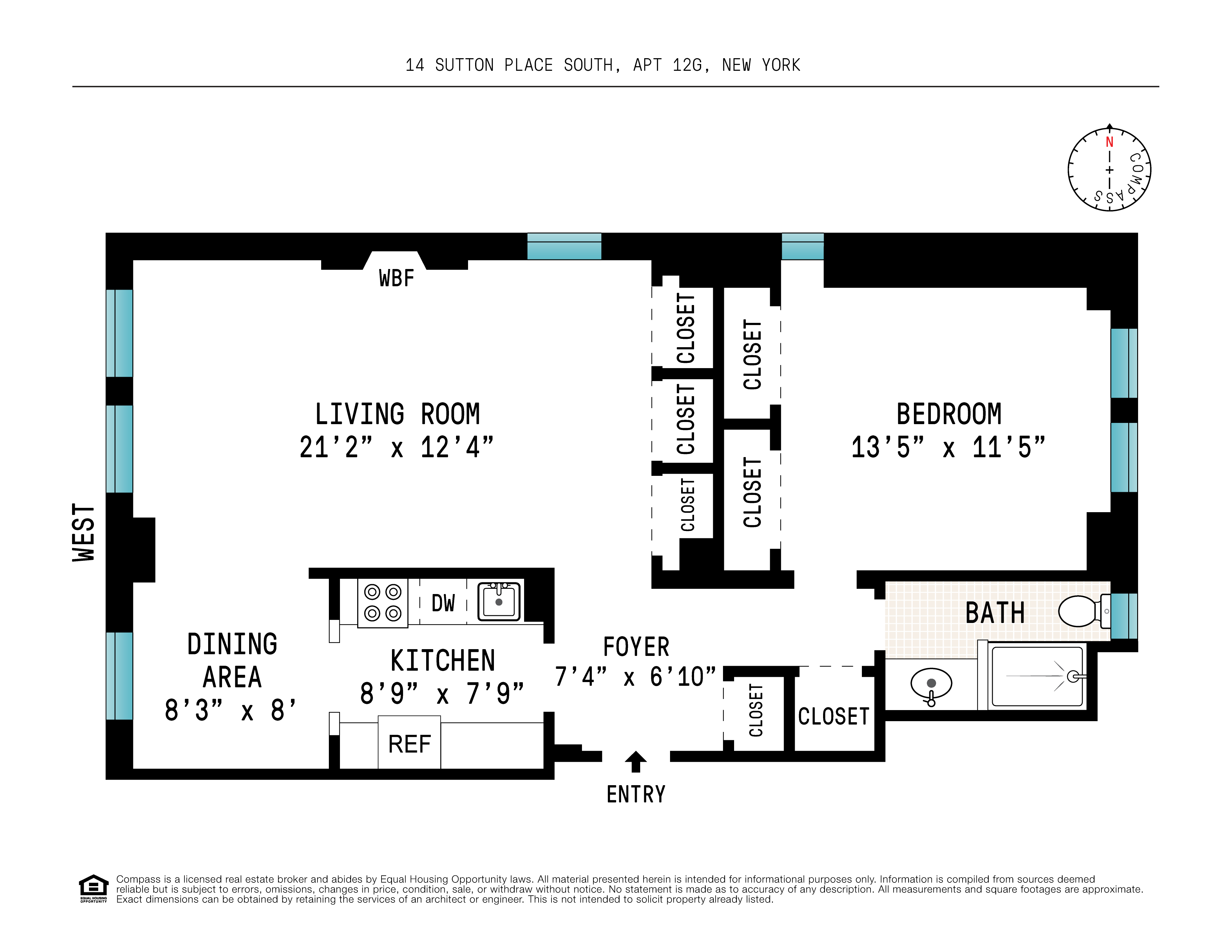 Floorplan for 14 Sutton Place, 12G