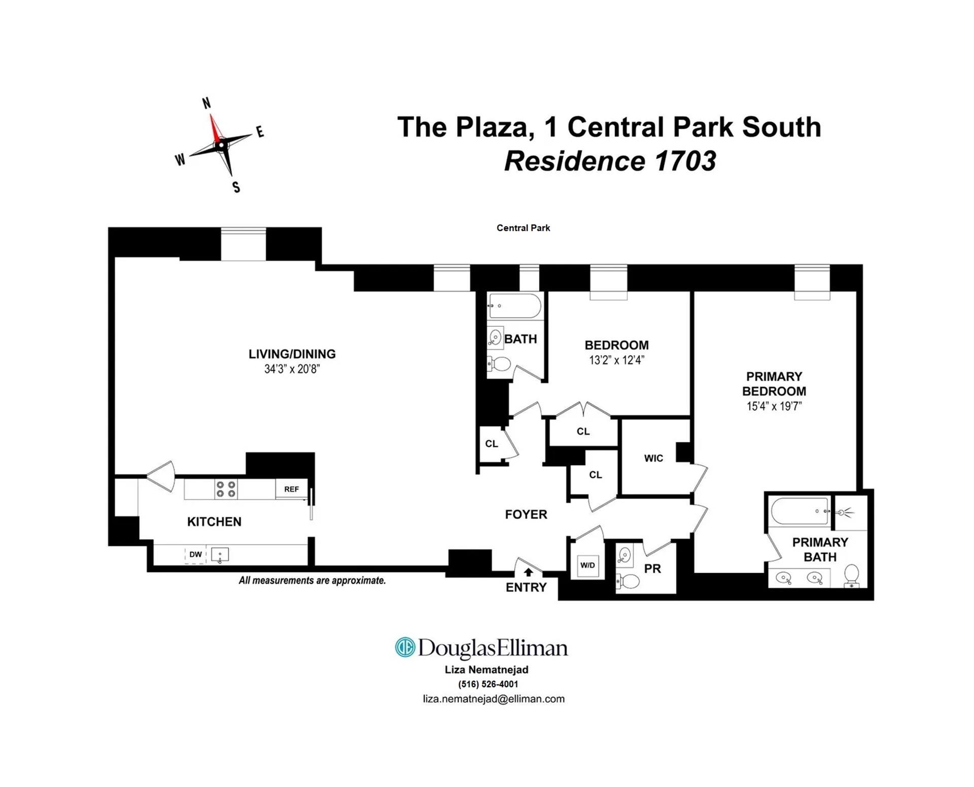 Floorplan for 1 Central Park, 1703