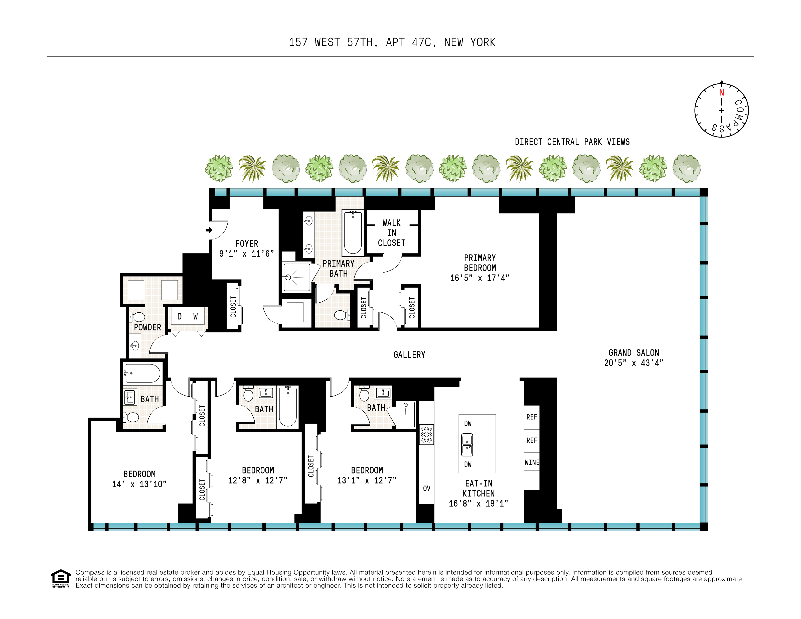 Floorplan for 157 West 57th Street, 47C