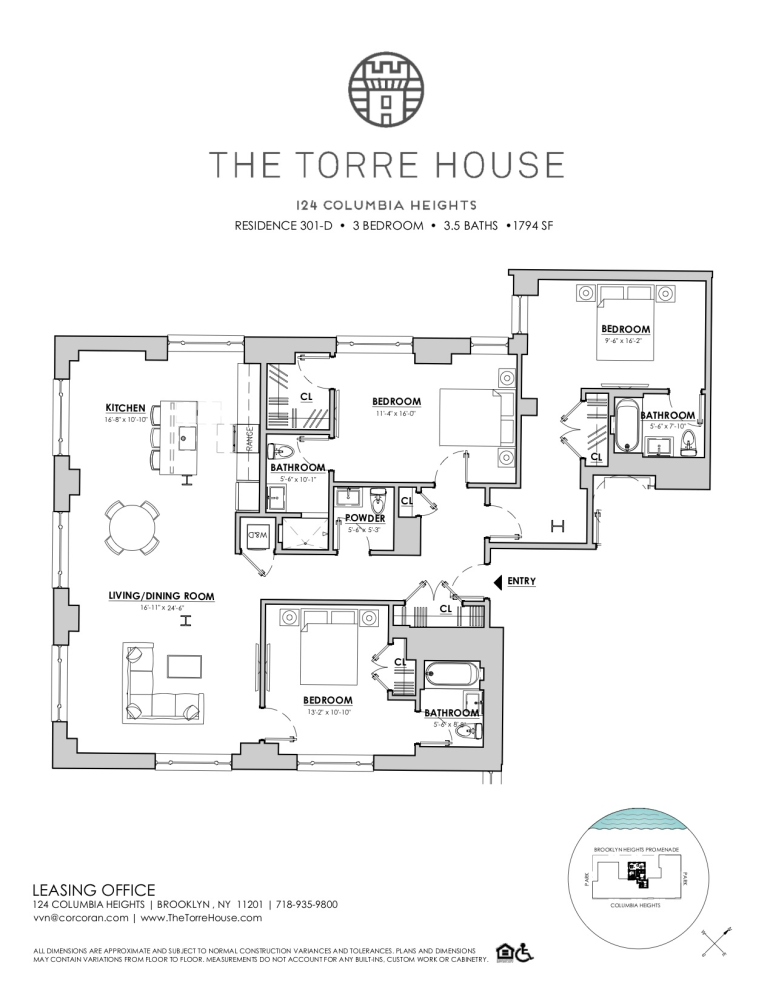 Floorplan for 124 Columbia Heights, 301