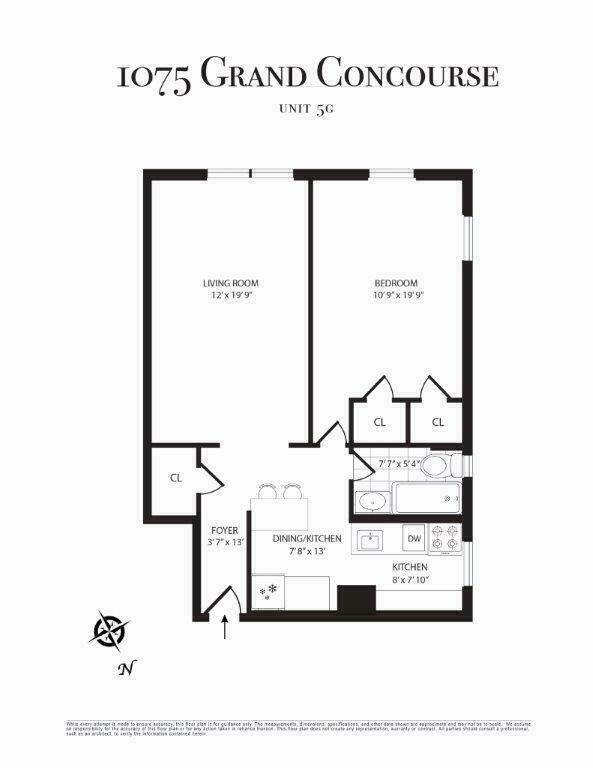 Floorplan for 1075 Grand Concourse, 6G