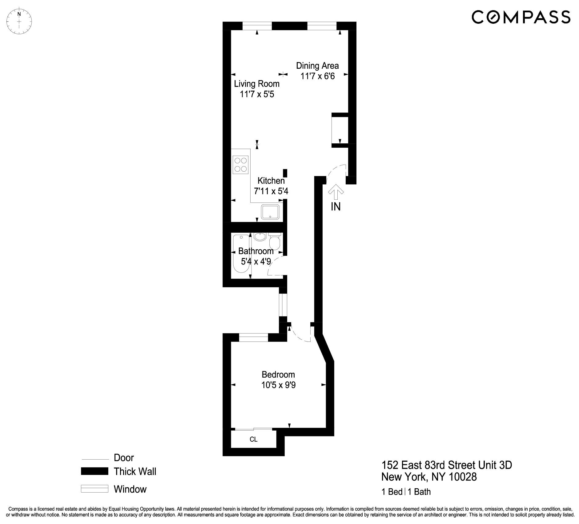 152 E 83rd Street, New York, NY 10028, 1 Bedroom Bedrooms, 3 Rooms Rooms,1 BathroomBathrooms,Residential,For Sale,83rd,COMP-1466192998633722609