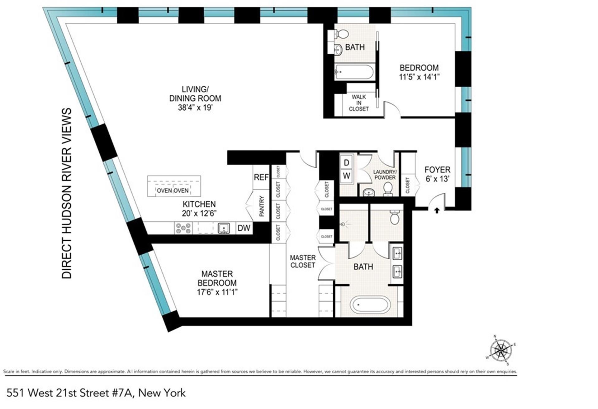 Floorplan for 551 West 21st Street, 7A