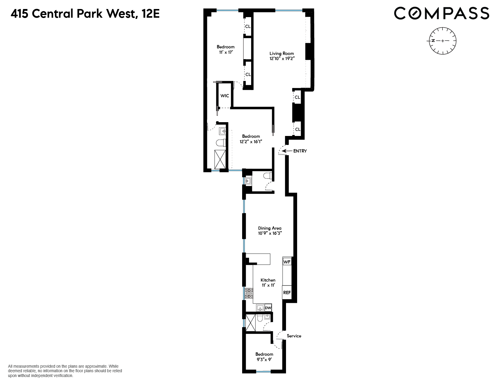 Floorplan for 415 Central Park, 12E