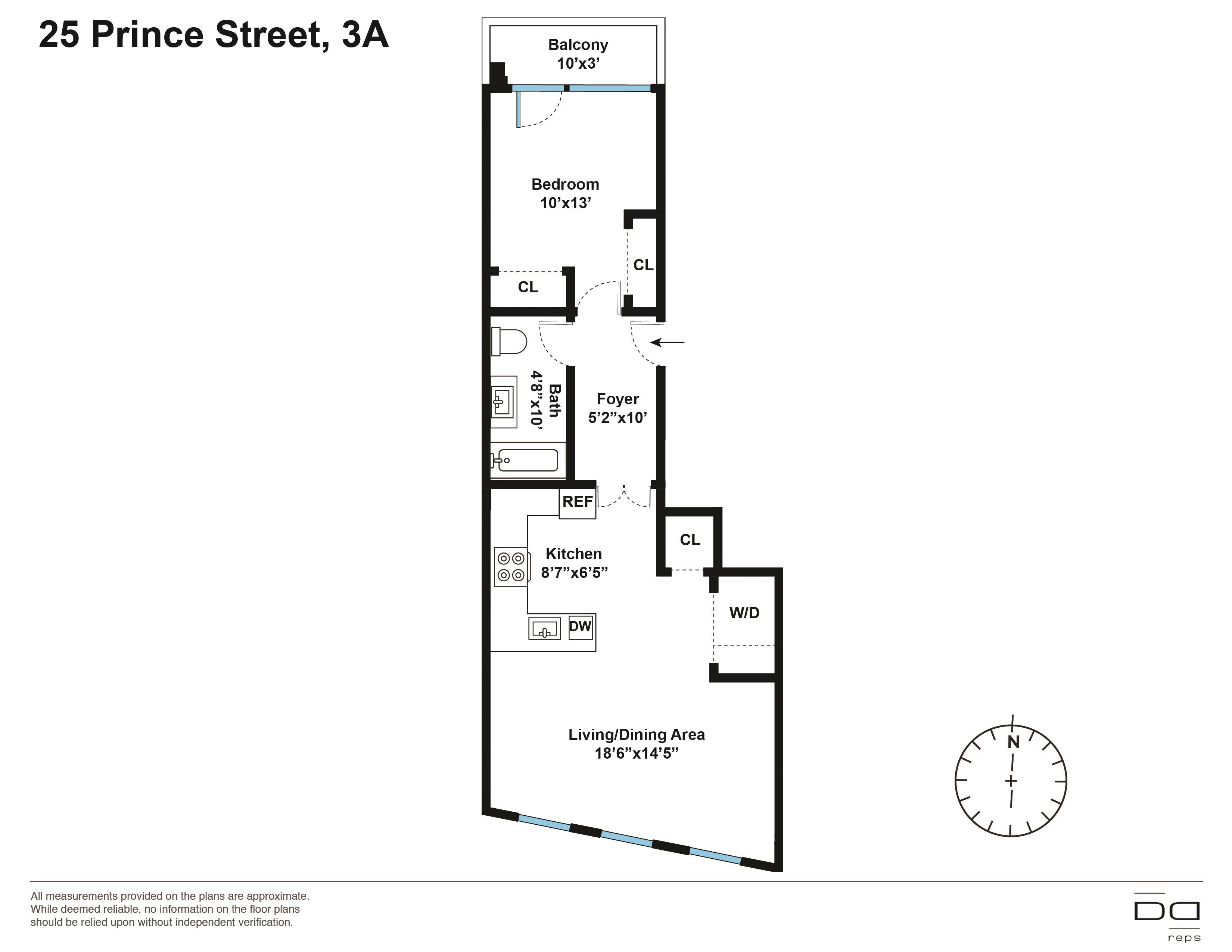 Floorplan for 25 Prince Street, 3-A