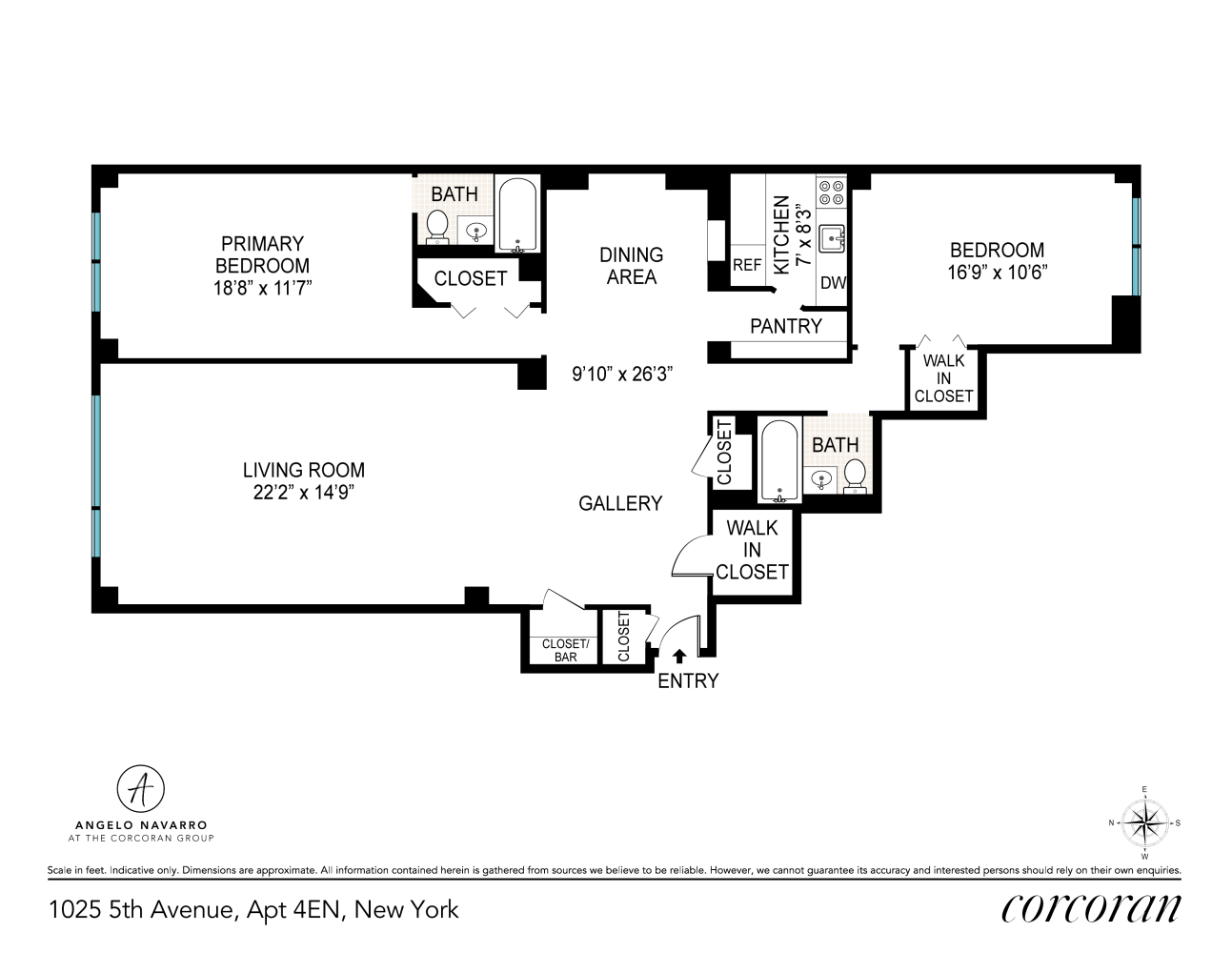 Floorplan for 1025 5th Avenue, 4EN
