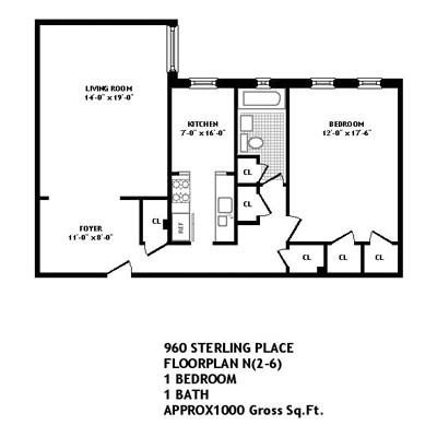 Floorplan for Sterling Place, 3N