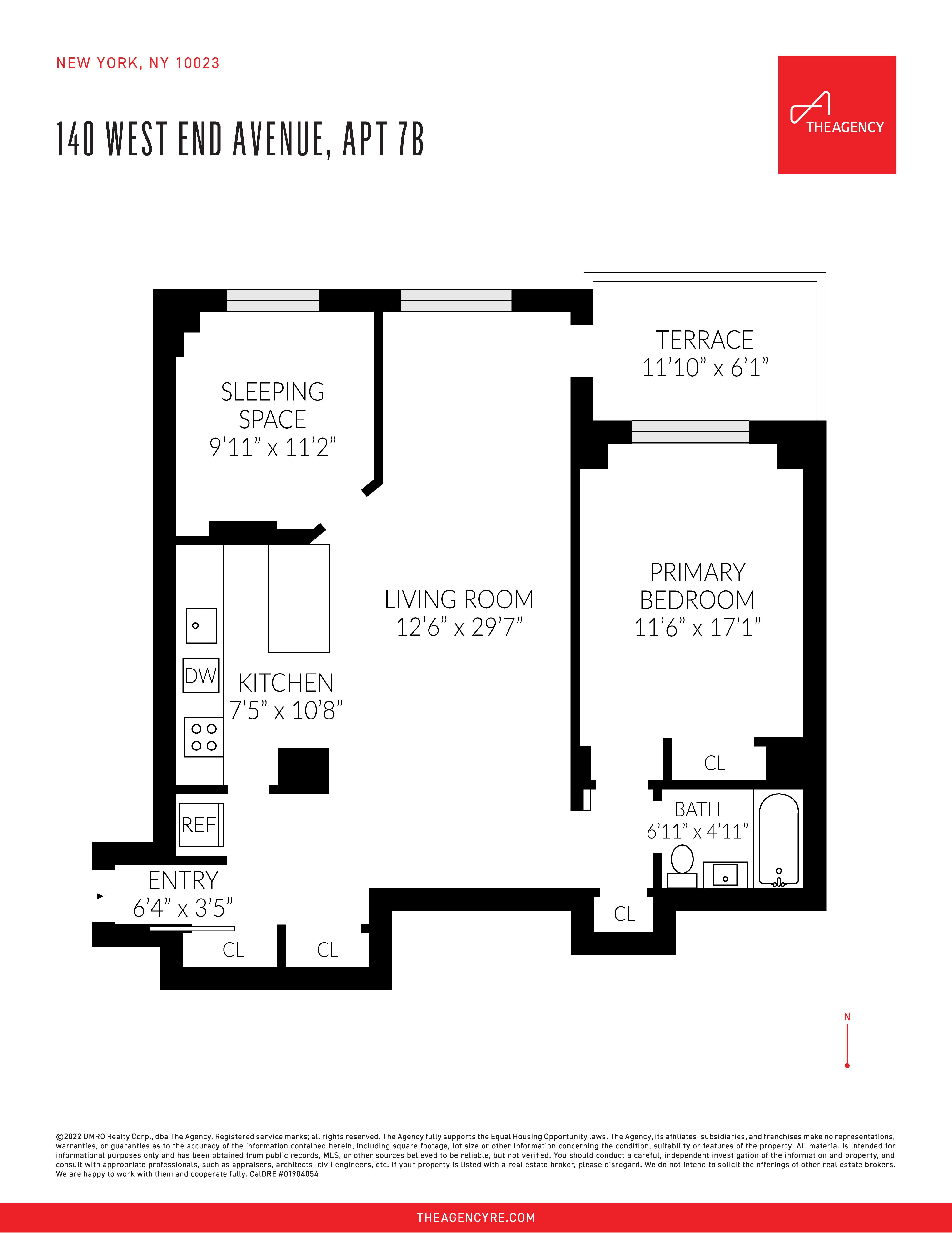 Floorplan for 140 West End Avenue, 7-B