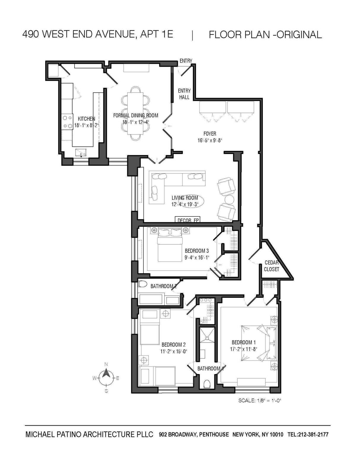 Floorplan for 490 West End Avenue, 1E