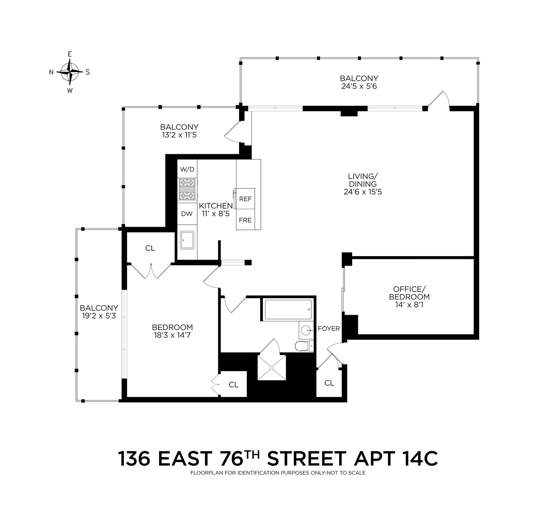 Floorplan for 136 East 76th Street, 14C