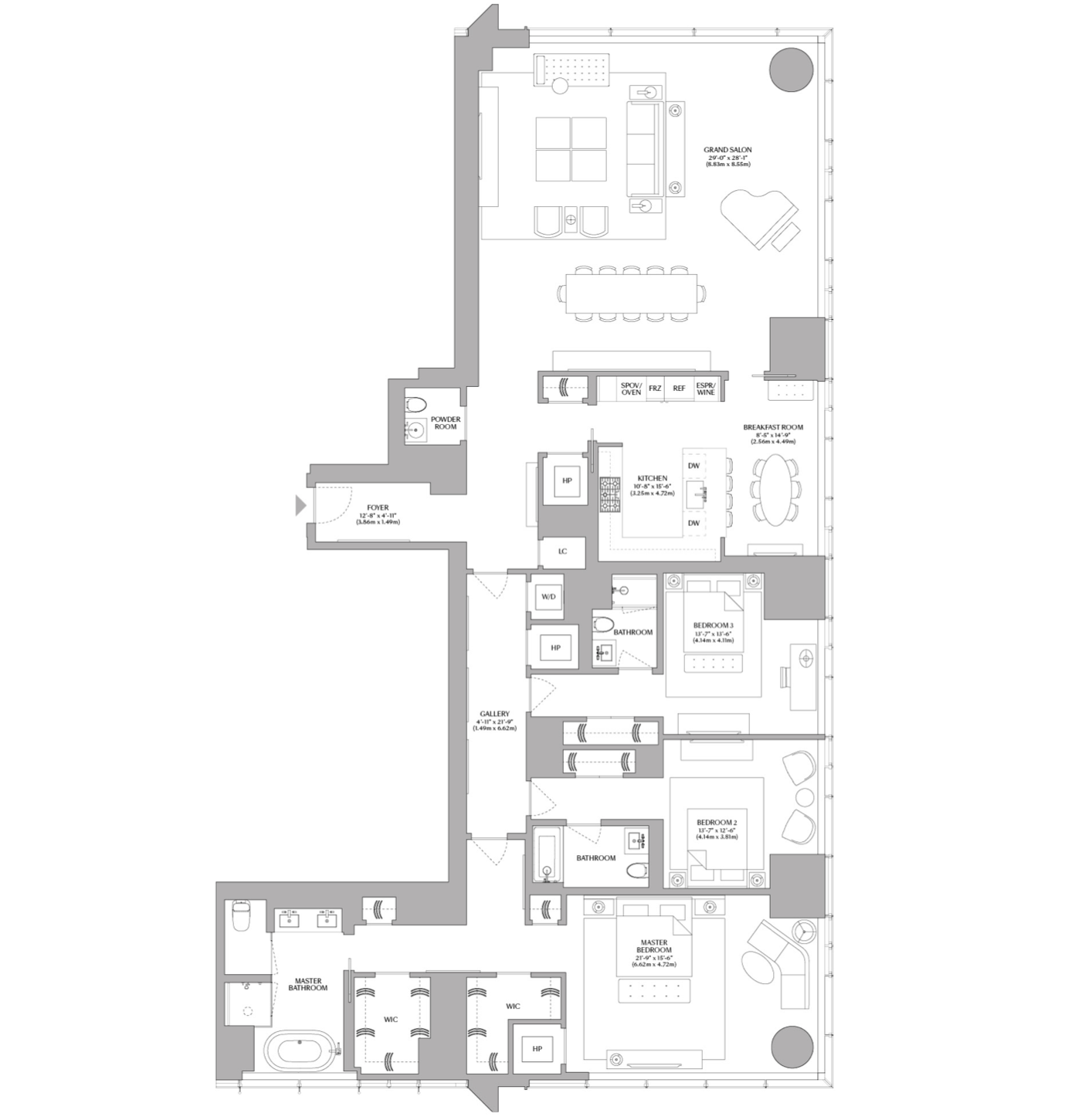 Floorplan for 217 West 57th Street, 69E