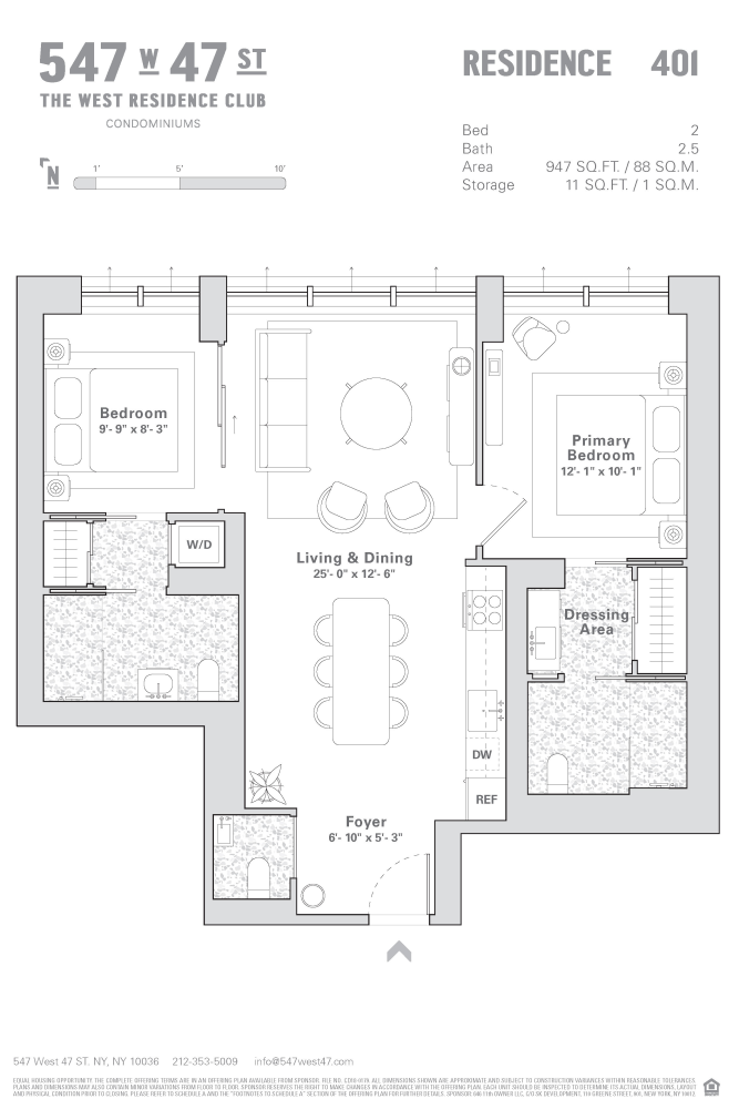 Floorplan for 547 West 47th Street, 401