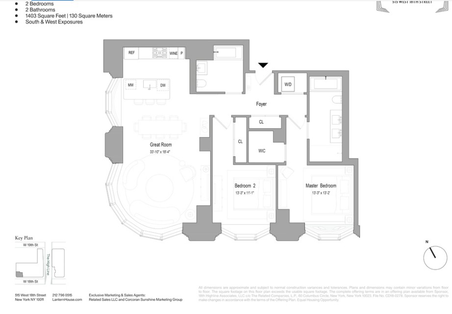 Floorplan for 515 West 18th Street, 210