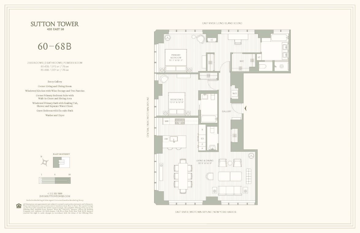 Floorplan for 430 East 58th Street, 62B